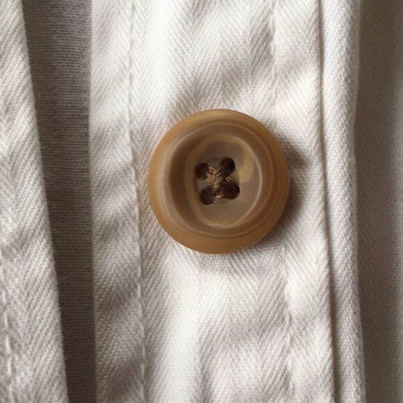 Gap denim jacket  Four pockets buttons Small Cream with light striped detail - Picture 7 of 8